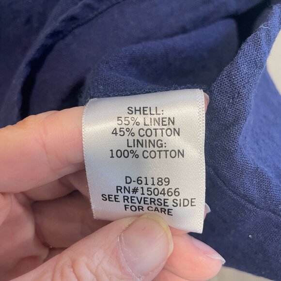 Pixley Navy Scallop Crissie Sundress Linen Blend Small - Picture 5 of 6